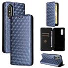 For Fujitsu Rakuraku A401FC Cubic Grid Texture Flip Leather Phone Case(Blue) - 1