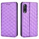 For Rakuten Hand Cubic Grid Texture Flip Leather Phone Case(Purple) - 2