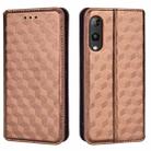 For Rakuten Hand Cubic Grid Texture Flip Leather Phone Case(Brown) - 2
