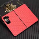 For Microsoft Surface Duo 2 Cubic Grid Texture Leather Back Cover Phone Case(Red) - 2