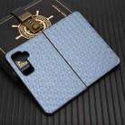 For Microsoft Surface Duo 2 Cubic Grid Texture Leather Back Cover Phone Case(Blue) - 2