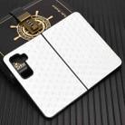 For Microsoft Surface Duo 2 Cubic Grid Texture Leather Back Cover Phone Case(Silver) - 2