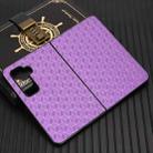 For Microsoft Surface Duo 2 Cubic Grid Texture Leather Back Cover Phone Case(Purple) - 2