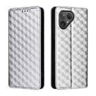 For Fairphone 5 Cubic Grid Texture Flip Leather Phone Case(Silver) - 2