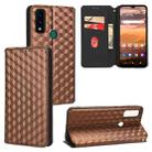 For AT&T Maestro 3 Cubic Grid Texture Flip Leather Phone Case(Brown) - 1