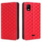 For AT&T Calypso 3 U328AA Cubic Grid Texture Flip Leather Phone Case(Red) - 2