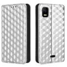 For AT&T Calypso 3 U328AA Cubic Grid Texture Flip Leather Phone Case(Silver) - 2
