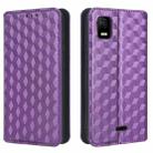 For AT&T Calypso 3 U328AA Cubic Grid Texture Flip Leather Phone Case(Purple) - 2