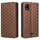 For AT&T Calypso 3 U328AA Cubic Grid Texture Flip Leather Phone Case(Brown) - 2