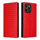 For Fossibot S2 Cubic Grid Texture Flip Leather Phone Case(Red) - 2