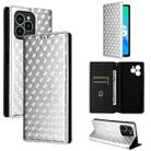 For Fossibot S2 Cubic Grid Texture Flip Leather Phone Case(Silver) - 1