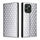 For Fossibot S2 Cubic Grid Texture Flip Leather Phone Case(Silver) - 2