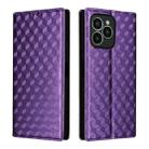 For Fossibot S2 Cubic Grid Texture Flip Leather Phone Case(Purple) - 2