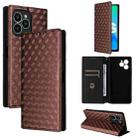 For Fossibot S2 Cubic Grid Texture Flip Leather Phone Case(Brown) - 1