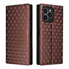 For Fossibot S2 Cubic Grid Texture Flip Leather Phone Case(Brown) - 2