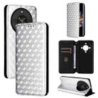 For Fossibot S3 Pro Cubic Grid Texture Flip Leather Phone Case(Silver) - 1