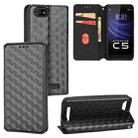 For Cloud Mobile Stratus C5 / Stratus C5 Elite Cubic Grid Texture Flip Leather Phone Case(Black) - 1
