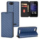 For Cloud Mobile Stratus C5 / Stratus C5 Elite Cubic Grid Texture Flip Leather Phone Case(Blue) - 1