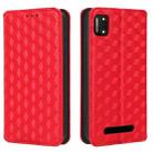 For Cloud Mobile Stratus C7 Cubic Grid Texture Flip Leather Phone Case(Red) - 2