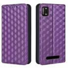 For Cloud Mobile Stratus C7 Cubic Grid Texture Flip Leather Phone Case(Purple) - 2