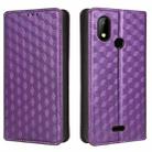 For HotPepper Chilaca HPPL60A Cubic Grid Texture Flip Leather Phone Case(Purple) - 2