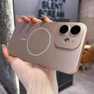 For iPhone 12 Matte Frosted Fine Circle MagSafe Lens Protection Phone Case(Desert Gold) - 1