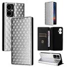 For Boost Mobile Celero 5G 2024 / Celero 3 5G Cubic Grid Texture Flip Leather Phone Case(Silver) - 1