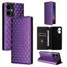 For Boost Mobile Celero 5G 2024 / Celero 3 5G Cubic Grid Texture Flip Leather Phone Case(Purple) - 1