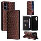 For Boost Mobile Celero 5G 2024 / Celero 3 5G Cubic Grid Texture Flip Leather Phone Case(Brown) - 1