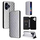 For Boost Mobile Celero 5G+ 2024 Cubic Grid Texture Flip Leather Phone Case(Silver) - 1