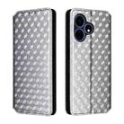 For Boost Mobile Celero 5G+ 2024 Cubic Grid Texture Flip Leather Phone Case(Silver) - 2