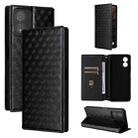 For Boost Mobile Celero 5G SC Cubic Grid Texture Flip Leather Phone Case(Black) - 1