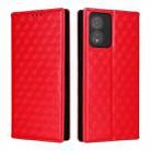 For Boost Mobile Celero 5G SC Cubic Grid Texture Flip Leather Phone Case(Red) - 2