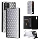 For Boost Mobile Celero 5G SC Cubic Grid Texture Flip Leather Phone Case(Silver) - 1