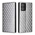 For Boost Mobile Celero 5G SC Cubic Grid Texture Flip Leather Phone Case(Silver) - 2