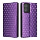 For Boost Mobile Celero 5G SC Cubic Grid Texture Flip Leather Phone Case(Purple) - 2