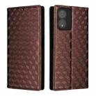 For Boost Mobile Celero 5G SC Cubic Grid Texture Flip Leather Phone Case(Brown) - 2
