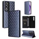 For OPPO A3 Pro 5G Global Cubic Grid Texture Flip Leather Phone Case(Blue) - 1