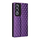 For OPPO A3 Pro 5G Global Cubic Grid Texture Flip Leather Phone Case(Purple) - 3