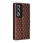 For OPPO A3 Pro 5G Global Cubic Grid Texture Flip Leather Phone Case(Brown) - 3