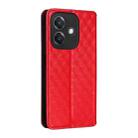 For OPPO A3X 5G Global/ 4G / A3 4G / 5G Cubic Grid Texture Flip Leather Phone Case(Red) - 3