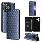 For OPPO A5 Pro 5G Global Cubic Grid Texture Flip Leather Phone Case(Blue) - 1