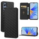 For OPPO A17k / A17 Cubic Grid Texture Flip Leather Phone Case(Black) - 1