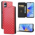 For OPPO A17k / A17 Cubic Grid Texture Flip Leather Phone Case(Red) - 1