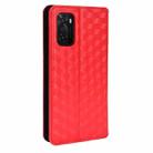 For OPPO A55s 5G Cubic Grid Texture Flip Leather Phone Case(Red) - 3