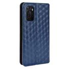 For OPPO A55s 5G Cubic Grid Texture Flip Leather Phone Case(Blue) - 3