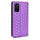 For OPPO A55s 5G Cubic Grid Texture Flip Leather Phone Case(Purple) - 3