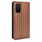 For OPPO A55s 5G Cubic Grid Texture Flip Leather Phone Case(Brown) - 3