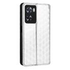 For OPPO A57 4G 2022 / 5G TW Cubic Grid Texture Flip Leather Phone Case(Silver) - 3