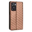 For OPPO A57 4G 2022 / 5G TW Cubic Grid Texture Flip Leather Phone Case(Brown) - 3